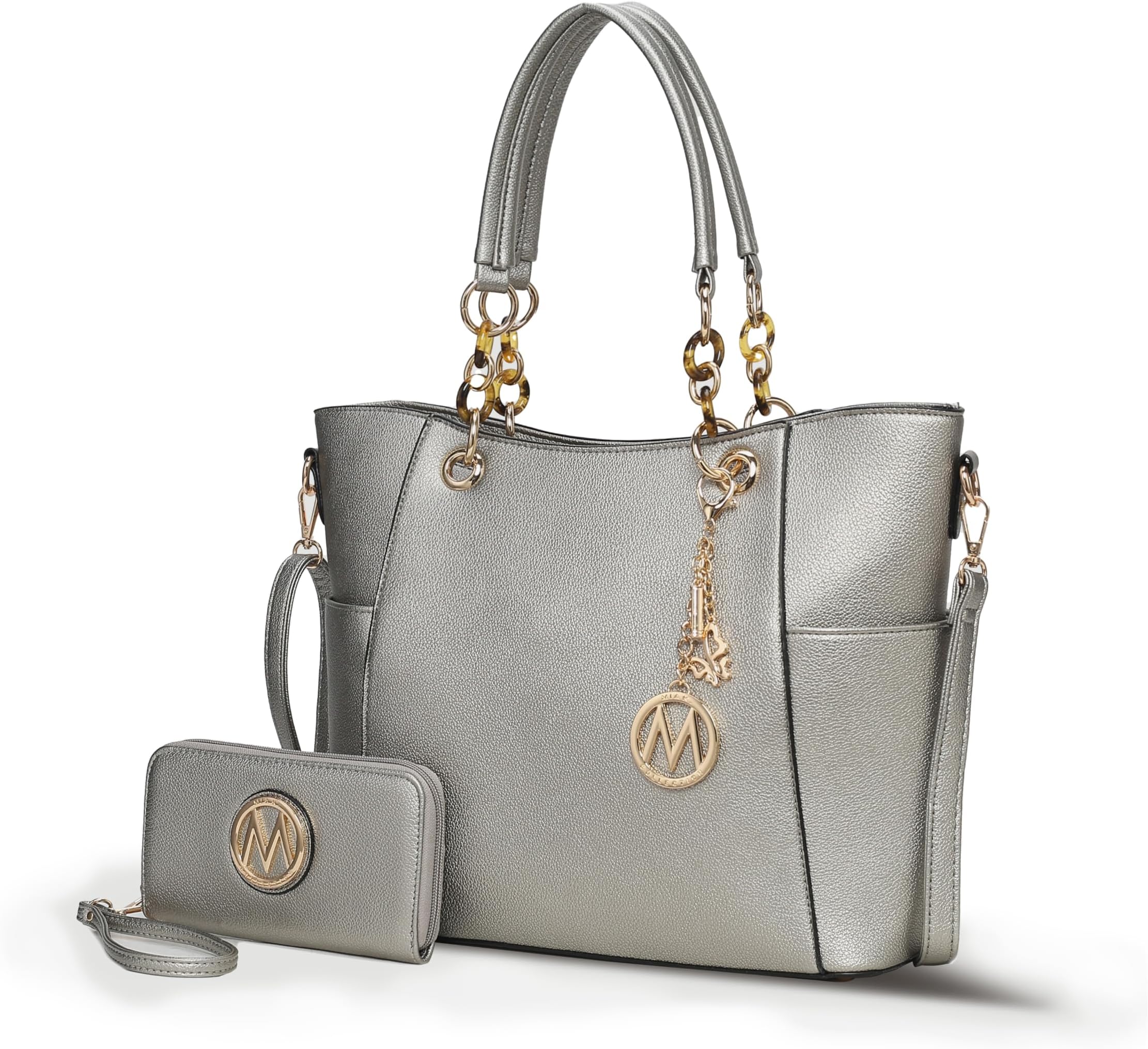 MKF Collection Tote Bag for Women, Handbag Set with Wallet-Top-Handle Bag Vegan Leather Purse by Mia K