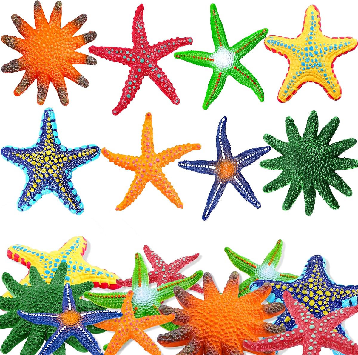 YUJUN 16 Pieces Big Diving Pool Toys, Beach Colorful Starfish Summer Swimming Underwater Pool Toys Soft Rubber Dive Throw for Kids Birthday Swimming Pool Party Favors Fish Tank Stuffer (2 Sizes) | Beach Summer Underwater Pool Toys Soft Colorful Rubber Dive Throw Birthday Game Fish Tank Stuffer (2 Sizes)