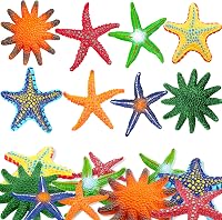 YUJUN 16PCS Colorful Starfish Diving Pool Toys - Big Small Soft Rubber Beach Swim Party Favors for Kids 2 Sizes
