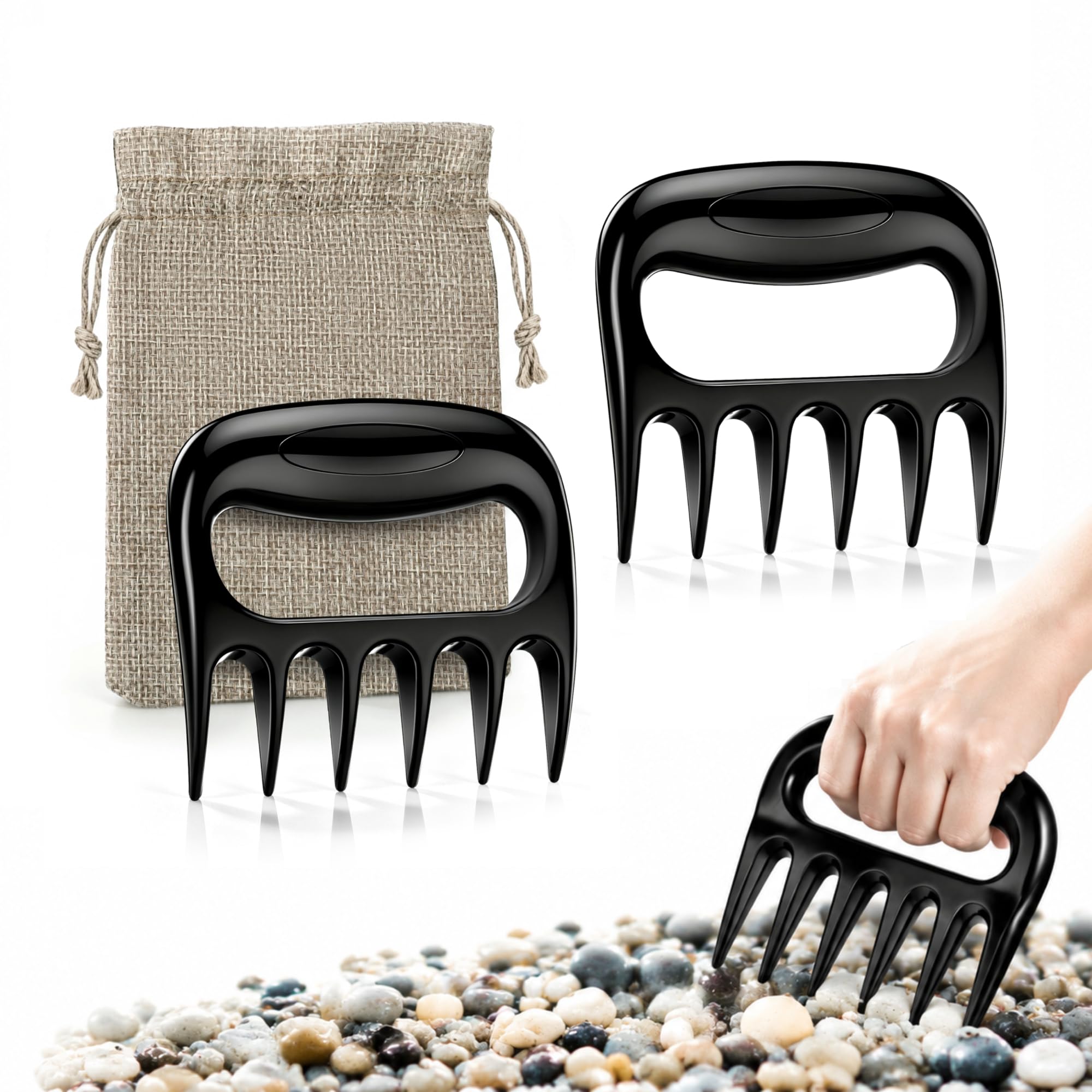 Shimeyao 2 Pcs Sand Flea Rake, Beach Collecting Bag, Sand Scoop with Shovel