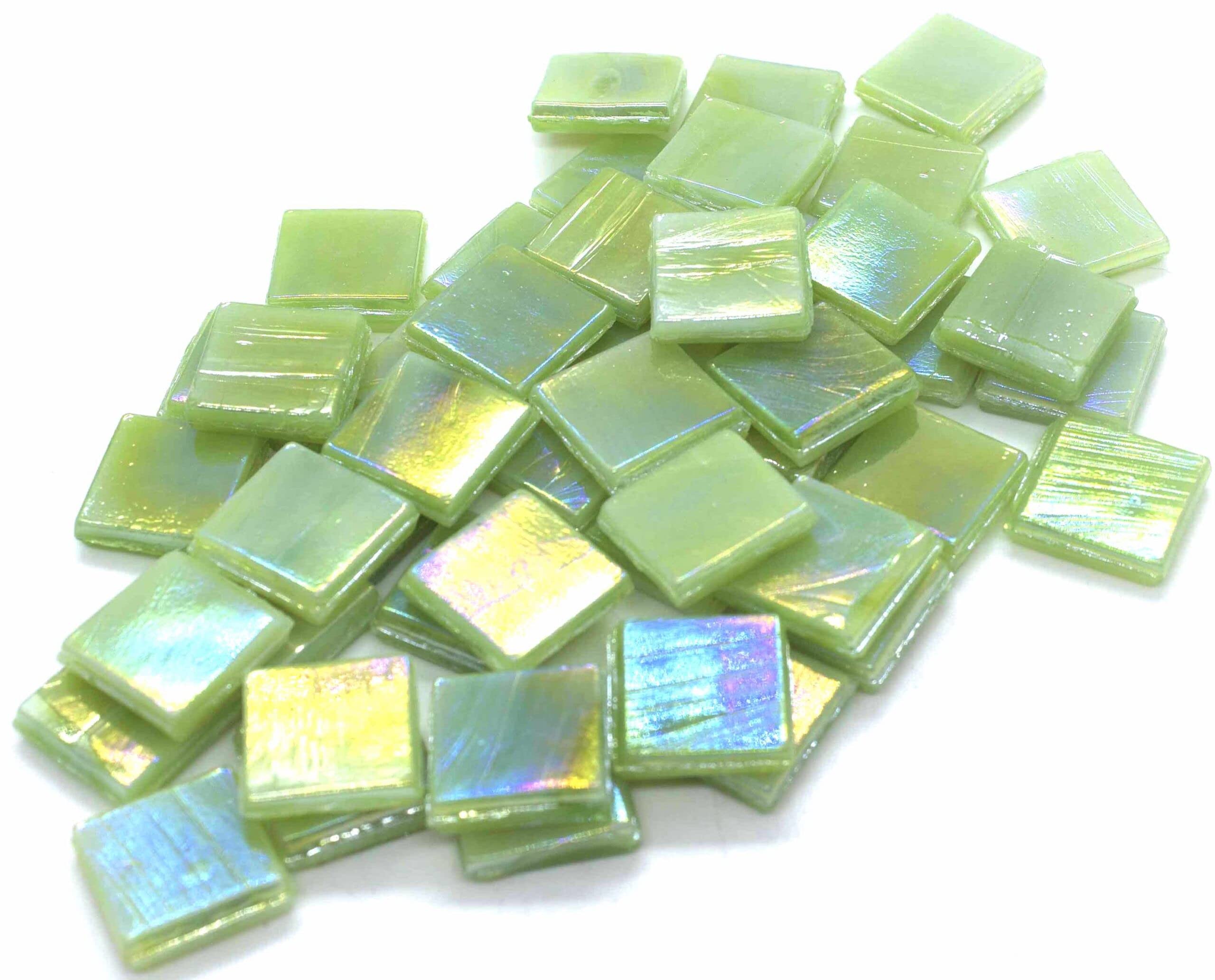 Sai Mosaic Art Coral Light Green HK073 Glass Mosaic 15x15mm tiles 100 gm pack-image-30