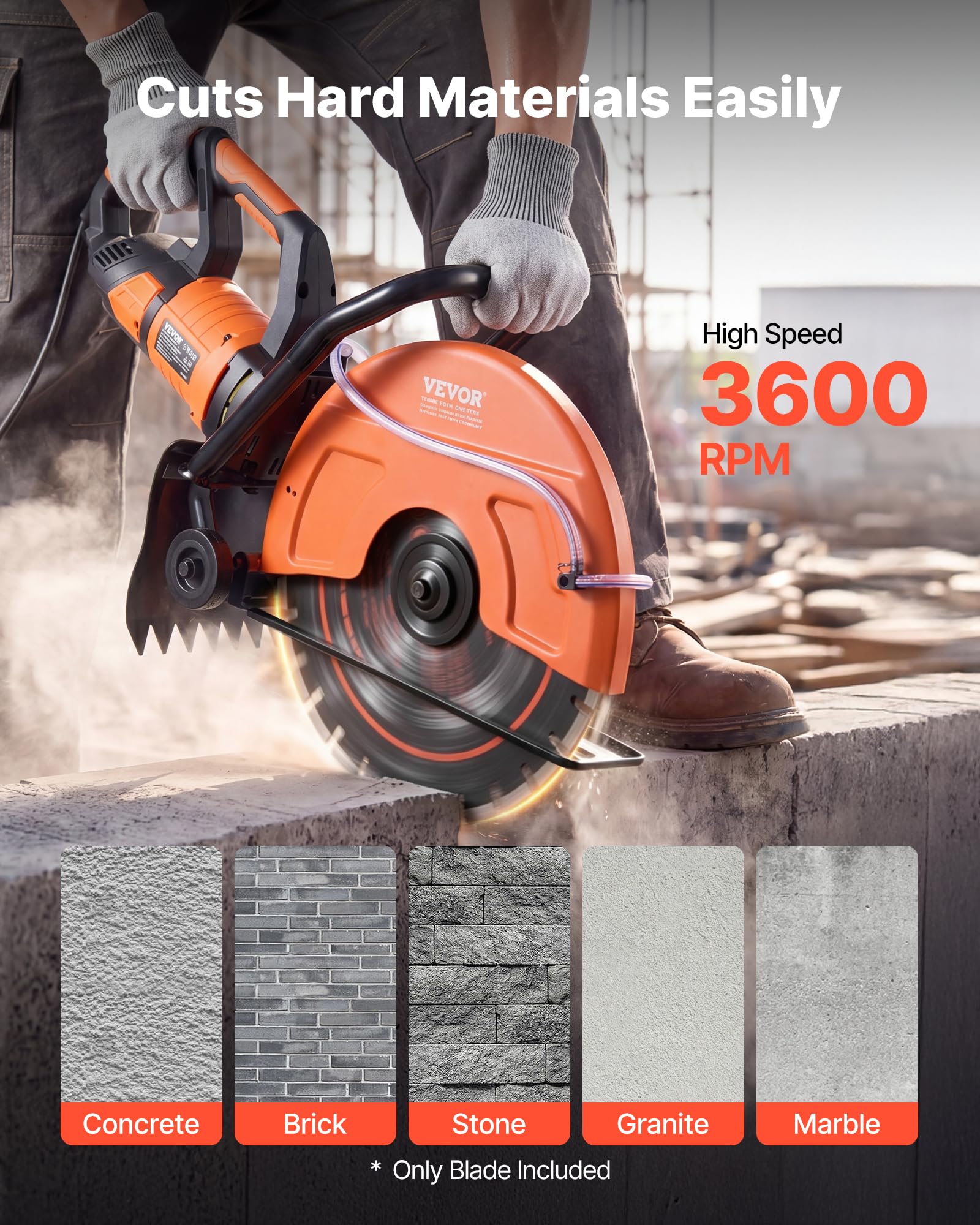 VEVOR 3 Stk. Diamanttrennscheiben 410mm, Diamant-Sägeblätter mit 25,4mm Bohrung & 12,5mm Segmenthöhe, Max. 3600 U/min Diamantscheiben für Trocken/Nass Schneiden, Trennscheibe für Beton Mauerwerk Stein