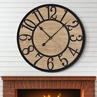 Ceas de perete decorativ Maxstar 34 cm, stil vintage, negru, mecanism silențios fără ticăit, pe baterii, pentru casă, bucătărie, birou 1