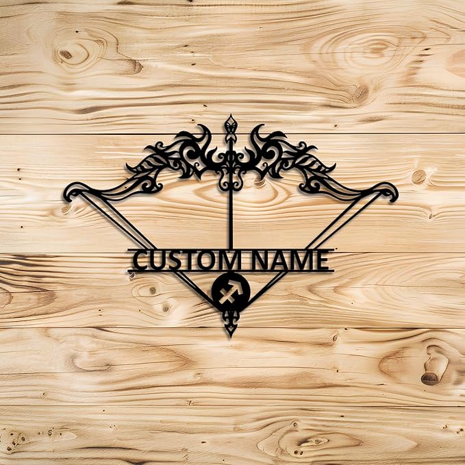 Personalized Name Signs Of The Zodiac Metal Wall Decor,Horoscope Home Decor,Star signs,Custom Shed Metal Decor,Black Metal Wall Art Decor,Personalized Home Metal Signs Plaques (SAGITTARIUS)