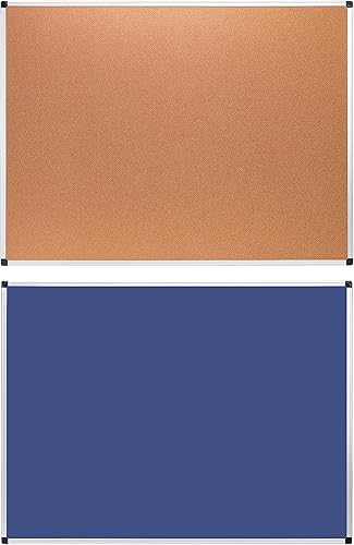 Miniatura 10 de Amazon Basics Tablero rectangular de corcho, marco de aluminio, 35" x 47", marrón