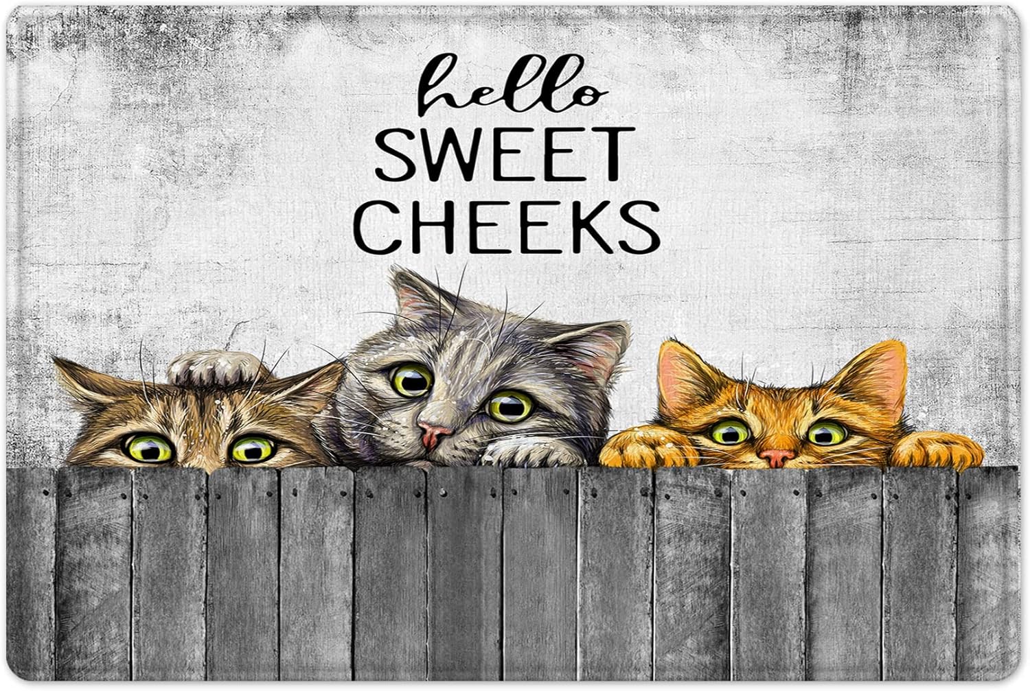 ECOTOB Funny Cat Bath Mat for Bathroom, Farmhouse Vintage