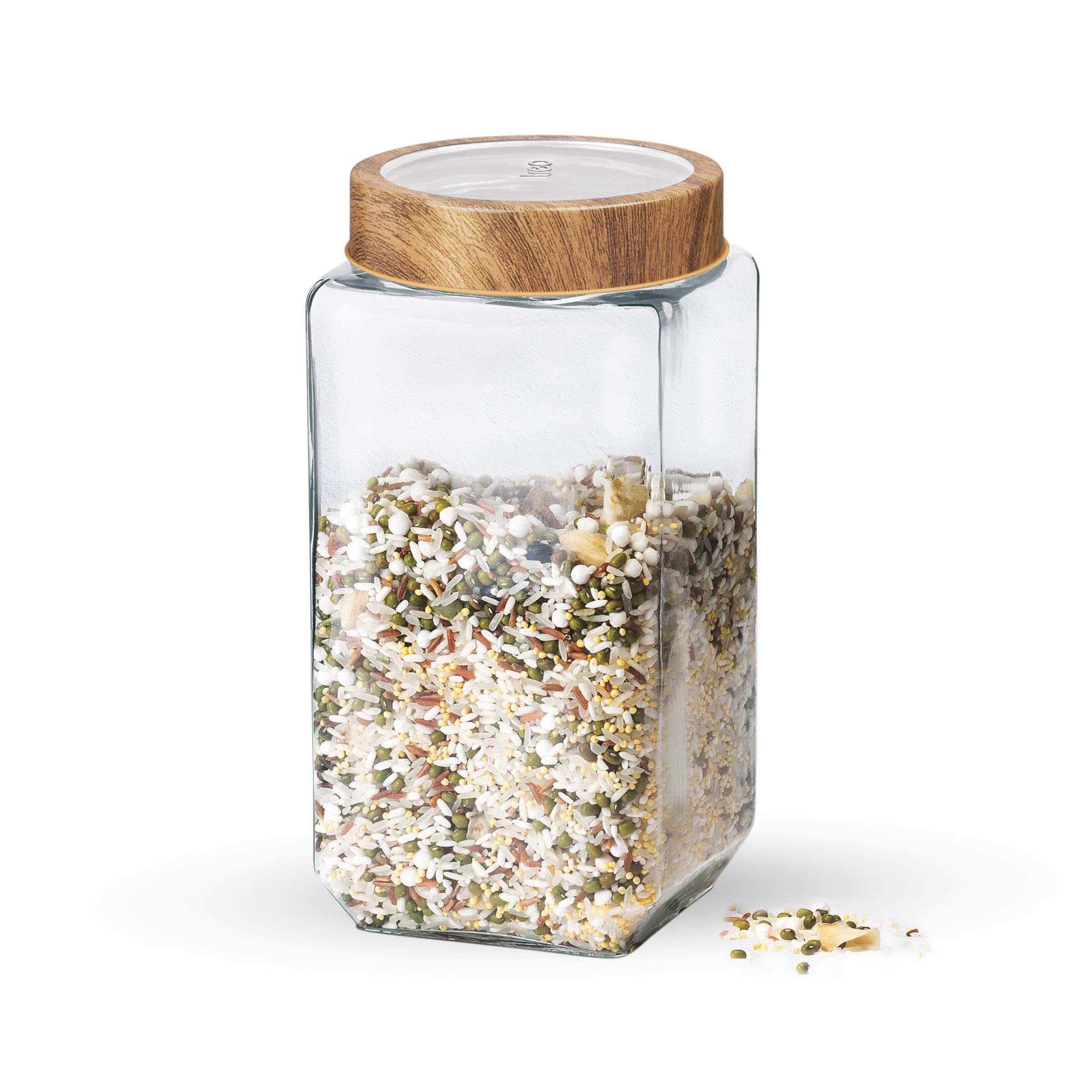 Treo By Milton Woody Cube Storage Glass Jar, 1 Piece, 1000 ml, Transparent (B08MQCZ338) Amazon Price History, Amazon Price Tracker