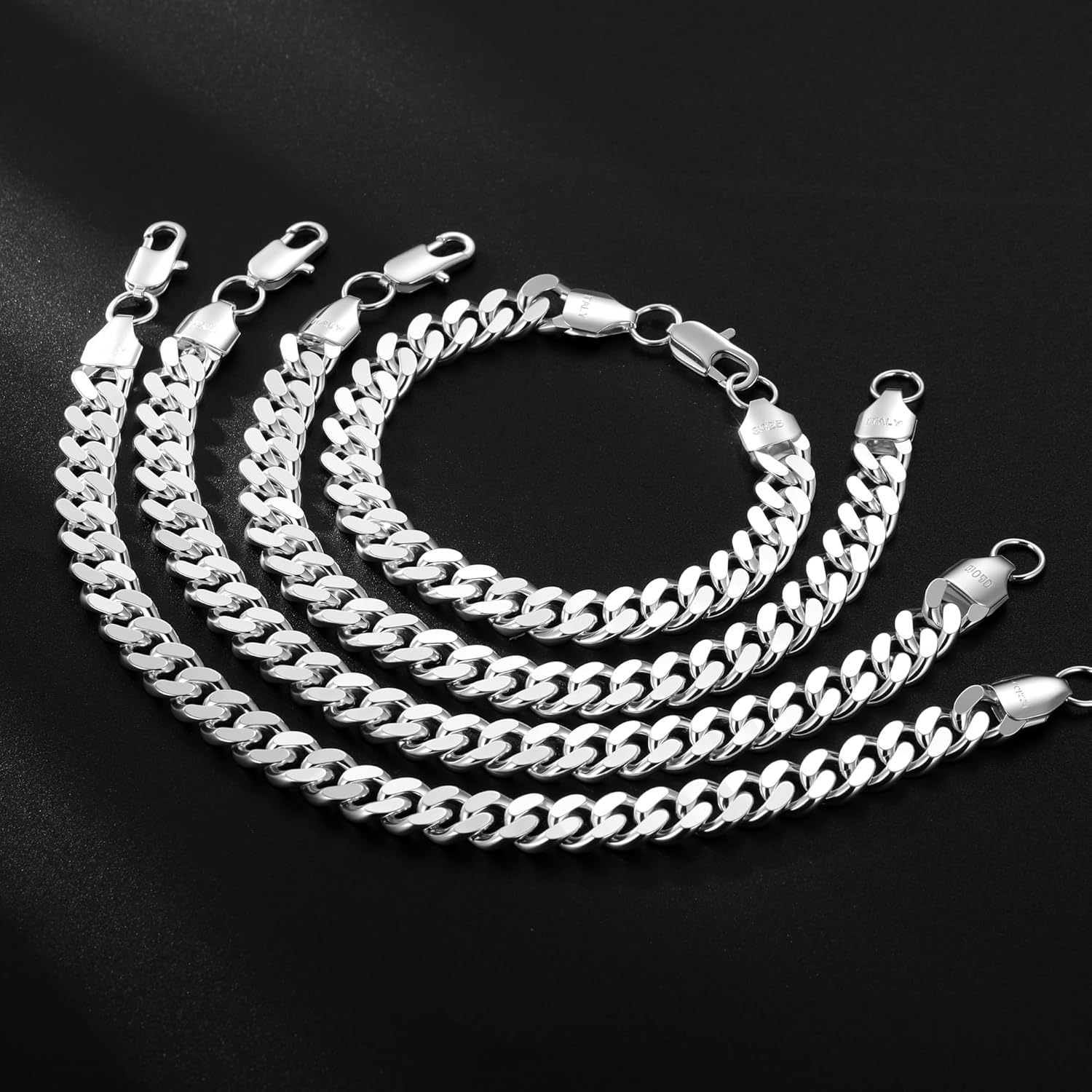 S925 Sterling Silver Bracelet for Men - 9MM S925 Sterling Silver Over Rope Chain Bracelet Diamond Cut Silver Bracelets Gifts for Men 7.5/8/8.5/9Inch