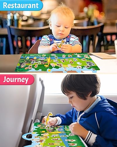 Miniatura 3 de Benresive - Libro de calcomanías reutilizables para niños de 2 a 4 años, libros con calcomanías de viaje divertidas y actividades de manualidades