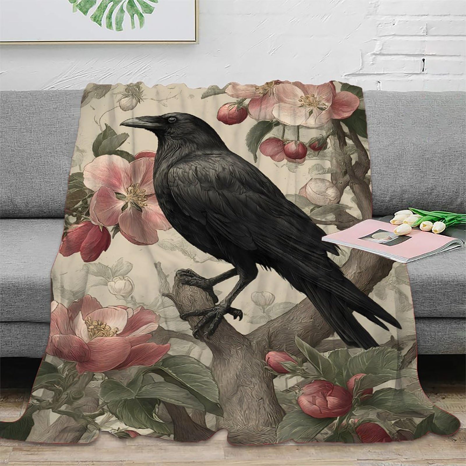 Couverture raven plaid polaire 150x200 microfibre