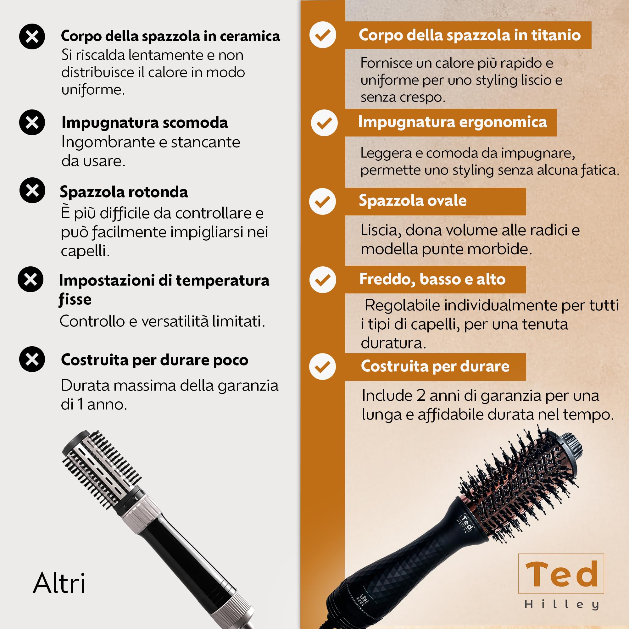 DuoStyle® Spazzola Elettrica per Capelli ad Aria Calda – Spazzola Asciugacapelli Lisciante – Spazzola Phon | Per Asciugare, Lisciare, Modellare e Dare Volume | Per tutti i tipi di capelli