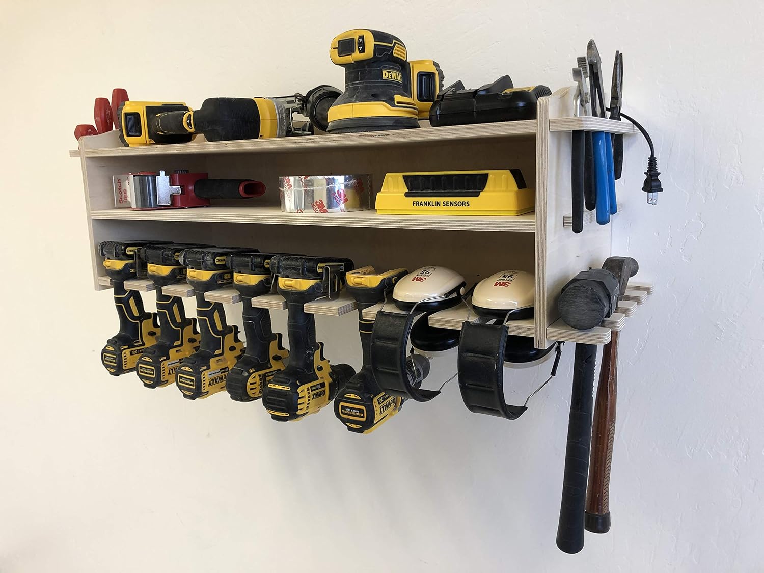 Gеt Chеар Prісе Steve's Rack Shack | Power Tool Storage Tool Holder Wall Mounted Drill Organizer for Garage and Workshop (8 Space Drill Rack)