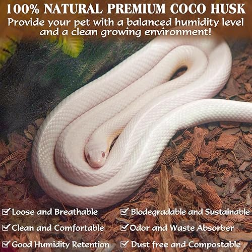 Miniatura 3 de ZeeDix Sustrato de chips de fibra de coco de 10 libras para reptiles, 72 cuartos de galón de fibra de coco, sustrato de cáscara de fibra de coco,