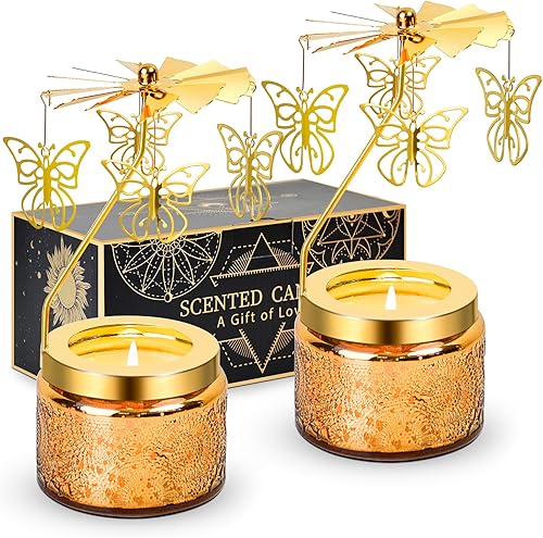 Paquete de 2 velas perfumadas de mariposa para mujeres, perfectas para madres, mejores amigas, hijas, hermanas, colegas, vecinas, ideal para