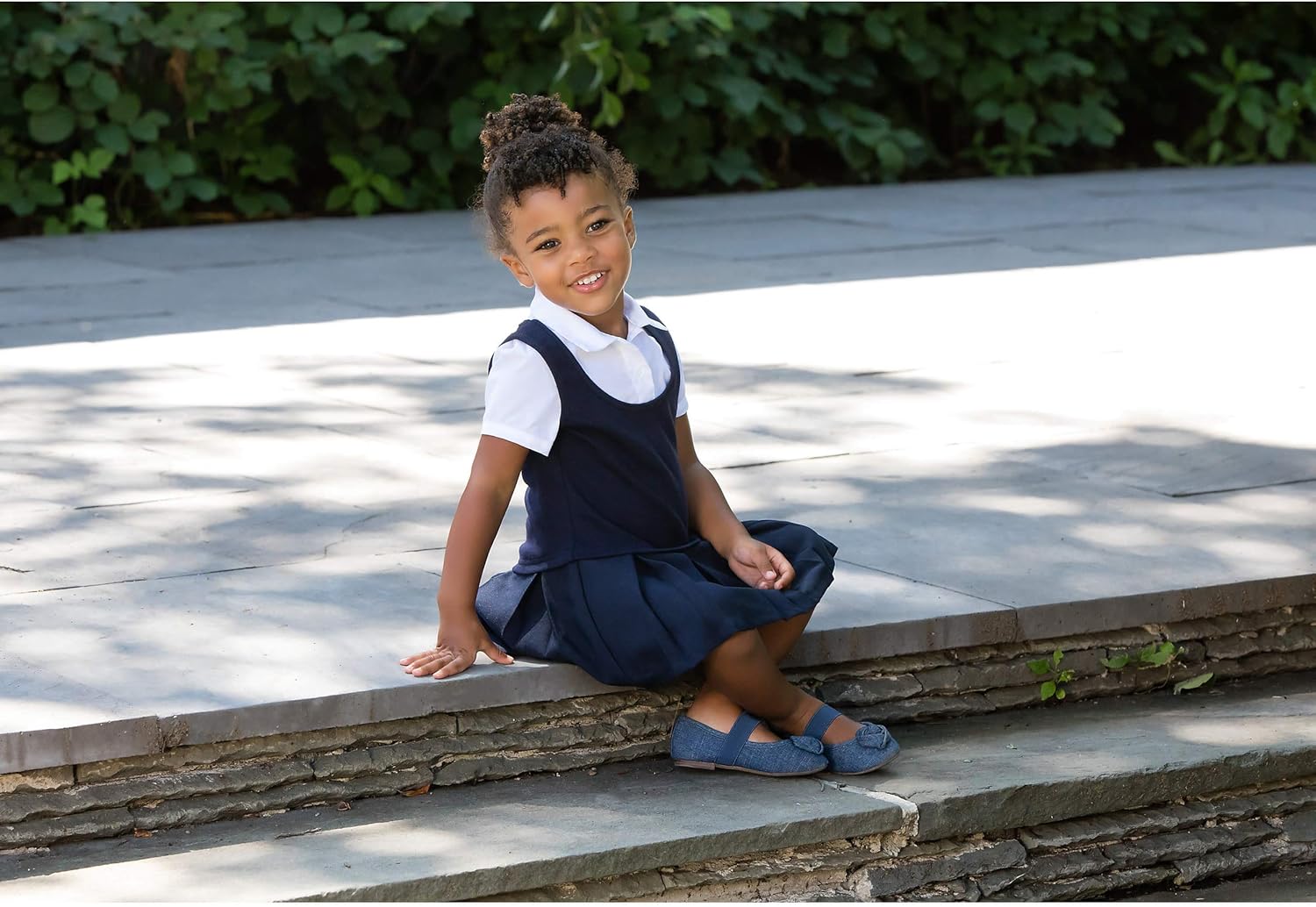 French Toast Girls Pleat 2-fer Dress - Image 2