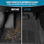BDK ProLiner Tapis de sol pour les camions SUV, 3-Piece Tapis de voiture tout-temps avec conception universelle, tapis de voiture durable avec capture Ridges, tapis en caoutchouc imperméable pour voitures (noir)