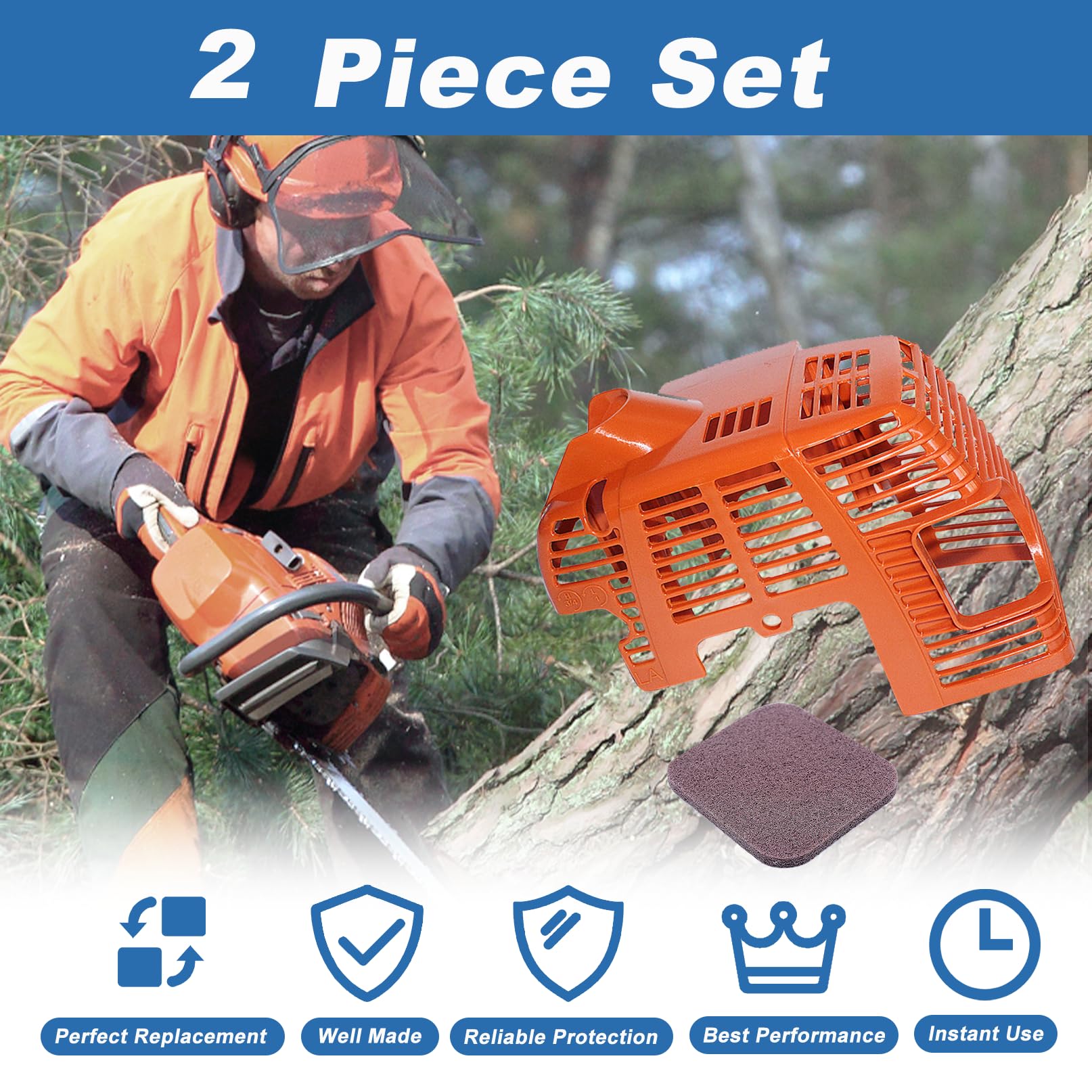 4137 080 1604 Cache Moteur avec Filtre à air pour Stihl FC75 FS75 FS80 FS80R FS85 FS85R KW85 HL75 KM85 KM85R FS85T FS85RX HT70 HT75 FC85 FH75 SP85 SP85K KA85R HL75K SP81 Tondeuse.