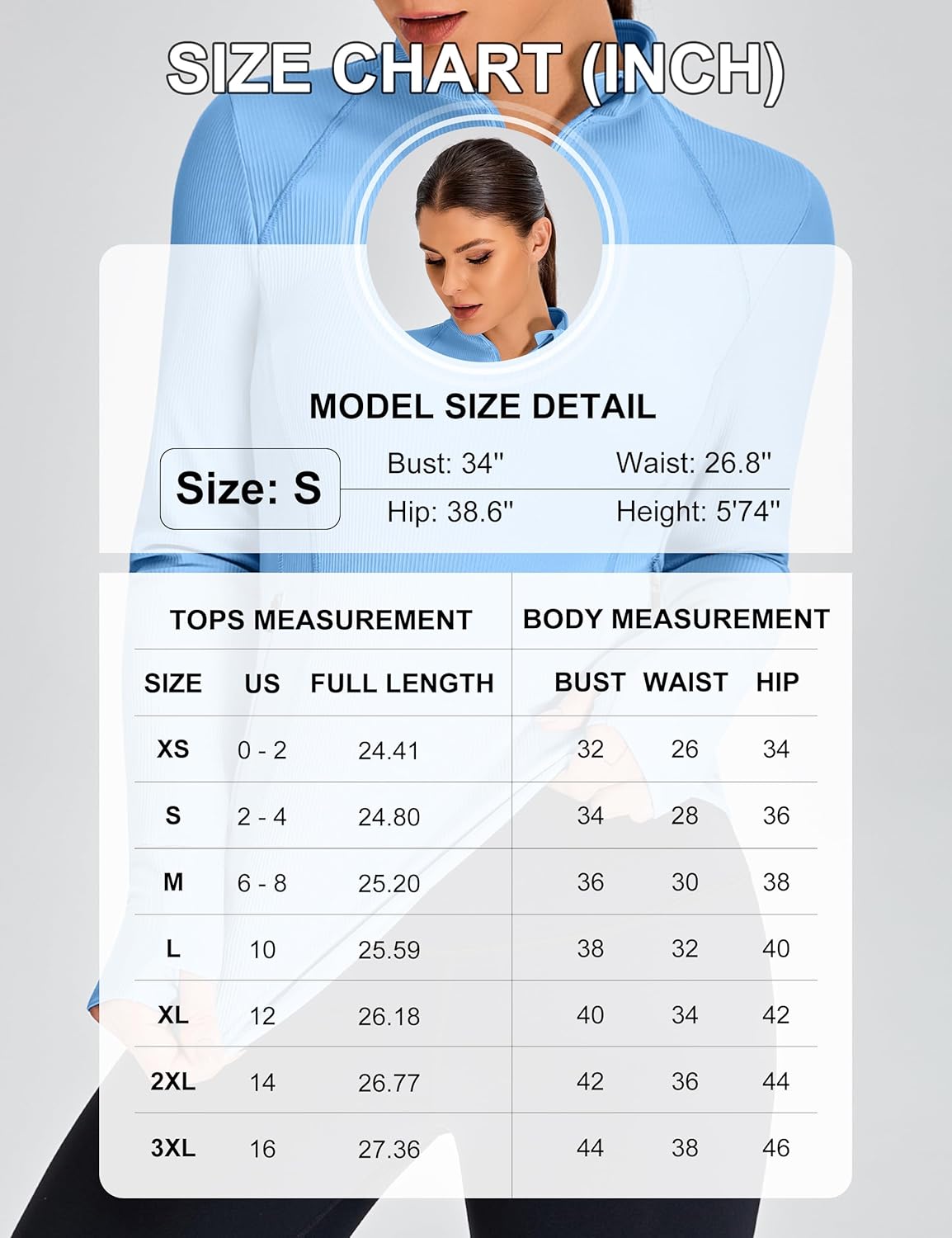 BMJL Womens Long Sleeve Workout Tops UPF 50+ Sun Protection 1/4 Zip Ribbed Shirt Hiking Pullover with Pockets - Image 6