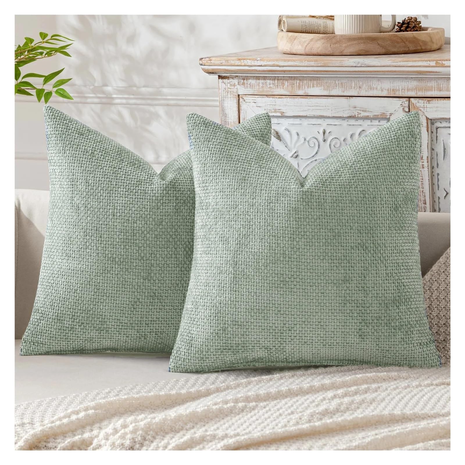 BTGYTTKL Throw Pillowcase 2pcs Luxury Chenille Pillow Cover