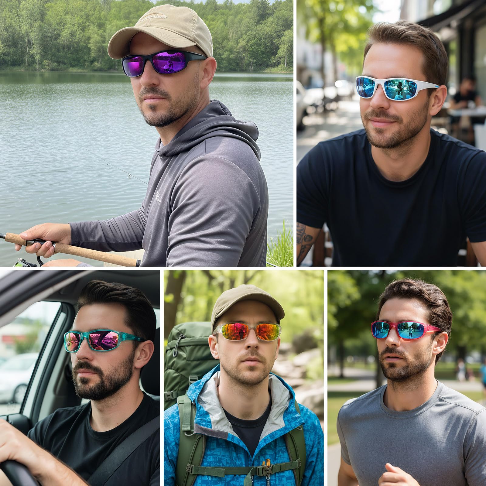 Occhiali da sole sportivi polarizzati per uomini e donne occhiali da sole avvolgenti occhiali da sole pesca ciclismo guida corsa protezione UV