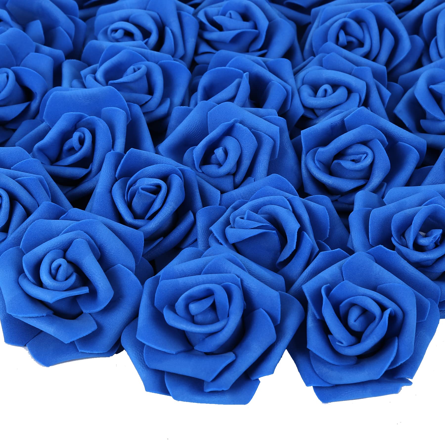 200pcs Foam Rose Heads Stemless Artificial Rose Flowers Dark Blue Fake Roses Flower Bulk for DIY Wedding Rose Wall Kissing Balls Bridal Shower Centerpieces Arrangements Party Tables Deco(Dark Blue )