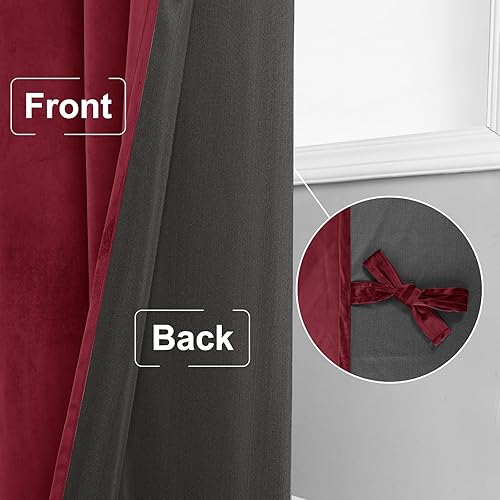 Miniatura 246 de Cortinas de terciopelo JIUZHEN, cortinas opacas suaves de terciopelo retro para dormitorio, cortinas elegantes con reducción de ruido y Rosa