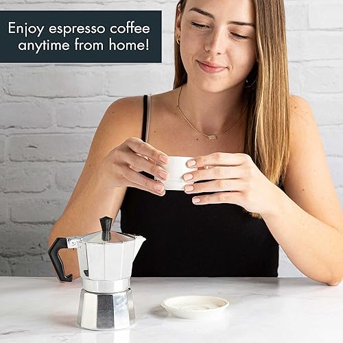 Miniatura 6 de Primula Cafetera clásica para café expreso y café, olla moka para café italiano y cubano, cafetera Greca, cafeterías, 3 tazas de espresso