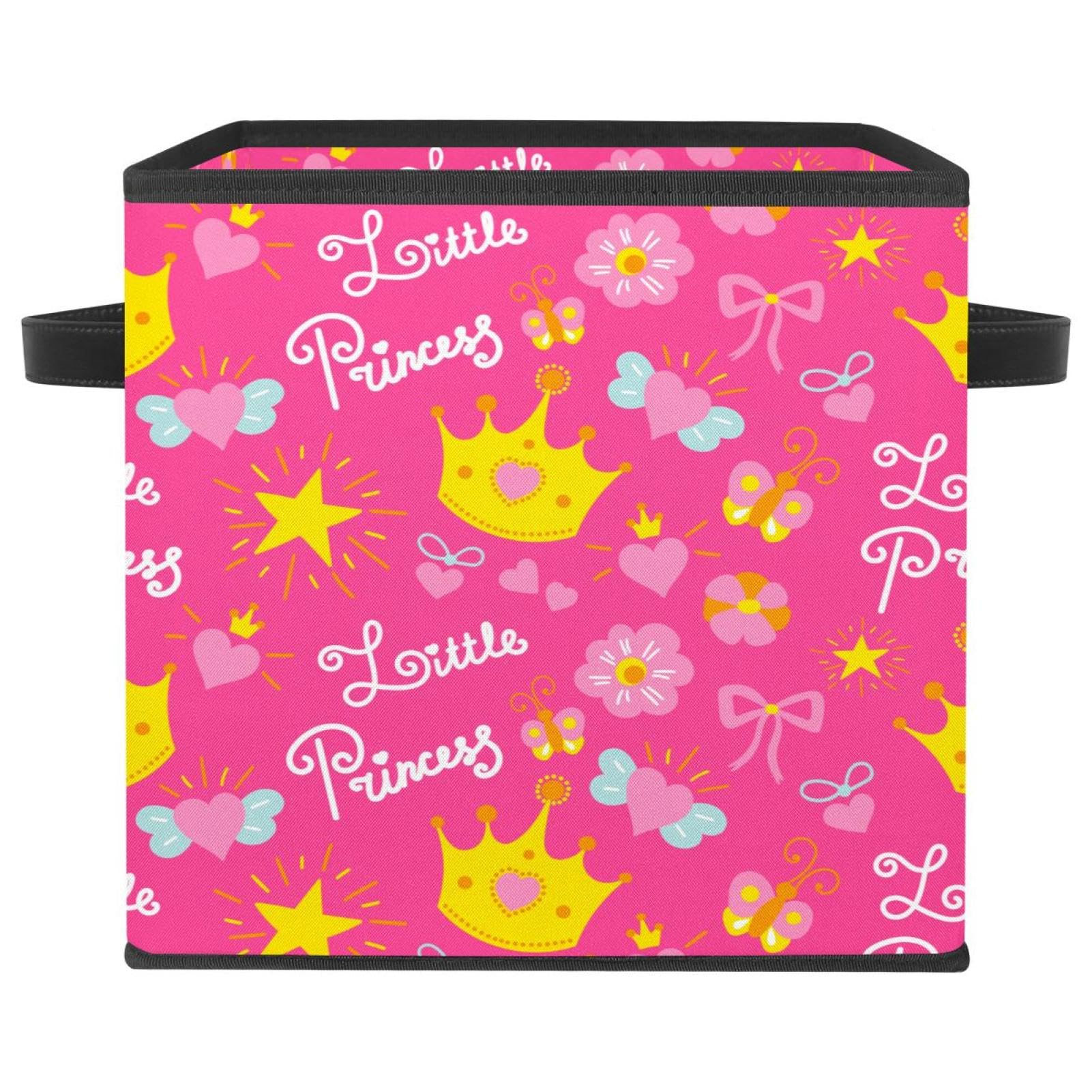 Panier de rangement en tissu rose pour organiser les jouets et les livres dans la chambre