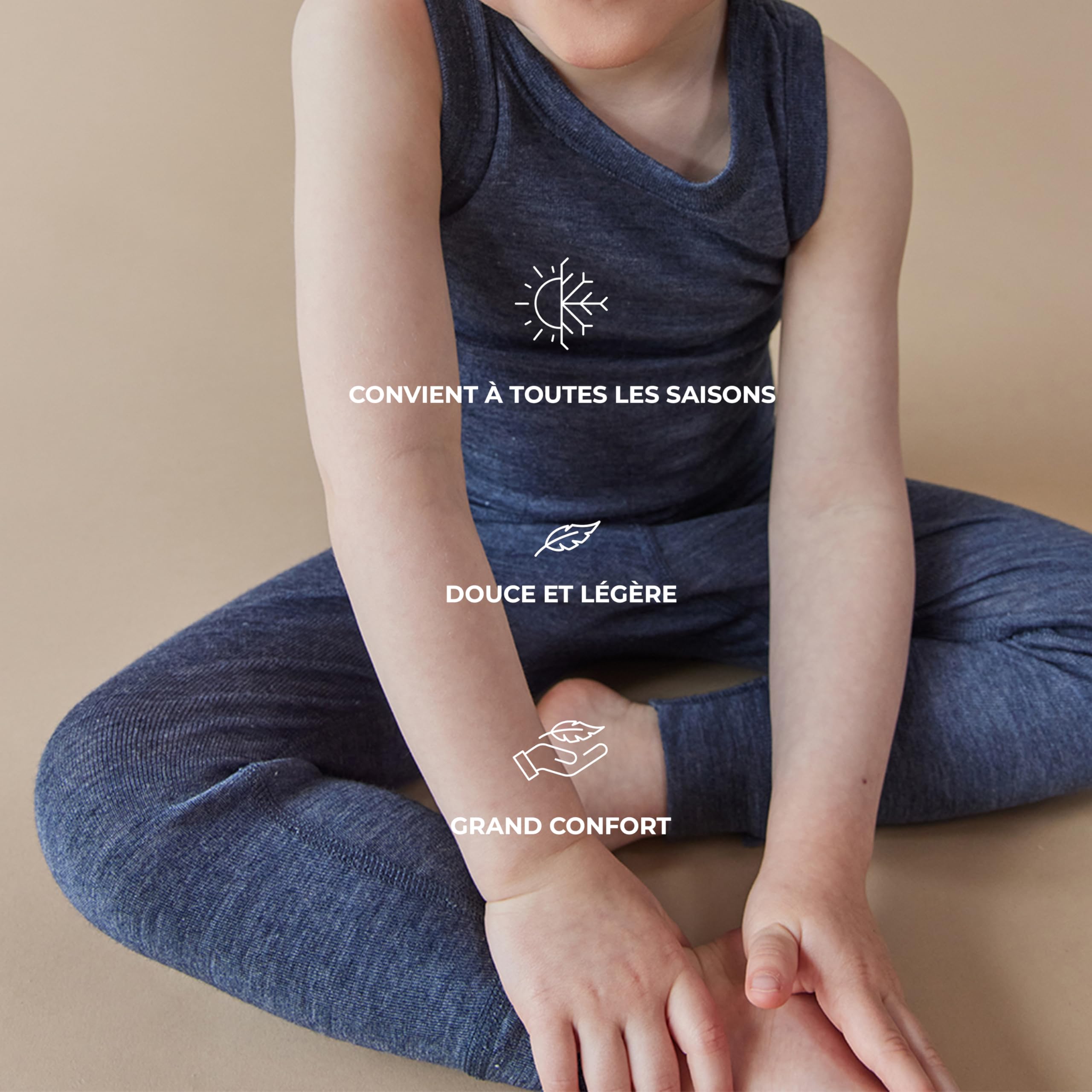 DILLING Legging pour bébé en Laine mérinos et Soie