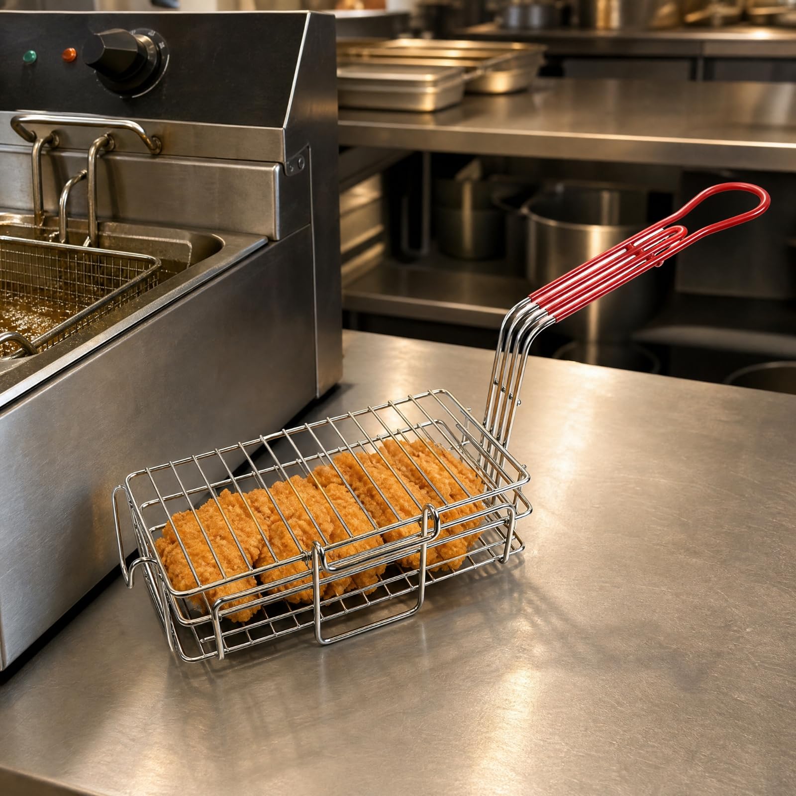 Ronyme Panier Friture Professionnel à Robuste Panier Friture Poignée Rge Ergonomique pr Restaurateurs