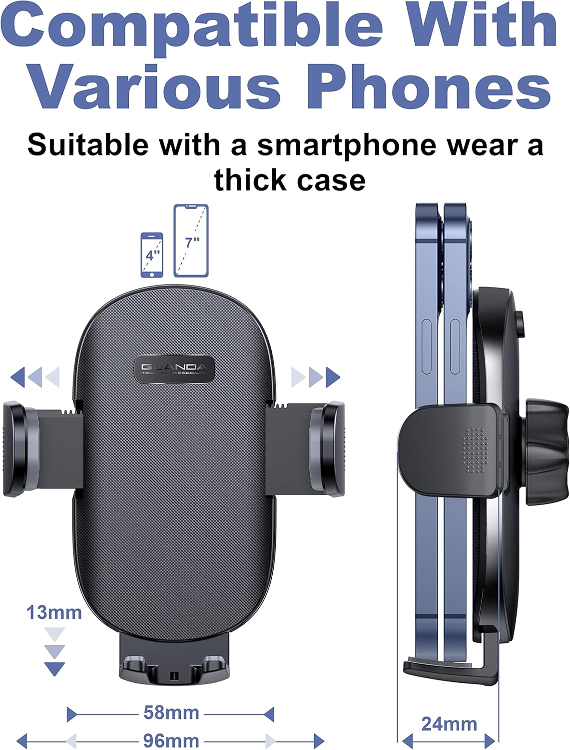 Bluetooth FM Transmitter & Phone Mount for Car, Hands-Free Call, Rotation Phone Holder for Windshield/Dashboard : Electronics