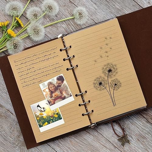 Miniatura 4 de Paquete de 6 cuadernos de piel sintética, diario de viaje a granel, diarios vintage recargables para escribir, regalos de diario para mujeres,