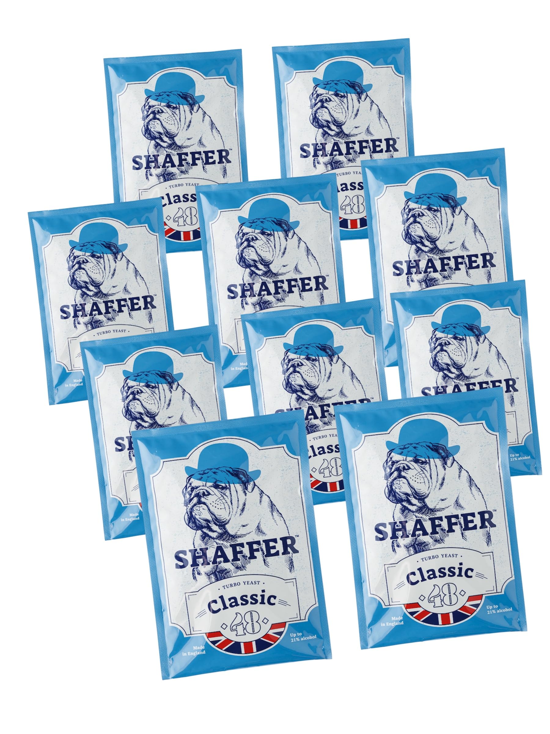 Shaffer Turbo Yeast 48, Extreme Alcohol Technology, 10 Pack