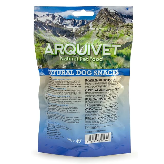 Foto 5 de 7 de Arquivet Pack 12 Unidades Snacks Huesos Nudo con Pollo 100 gr - Natural Dog Snacks - 100% Natural