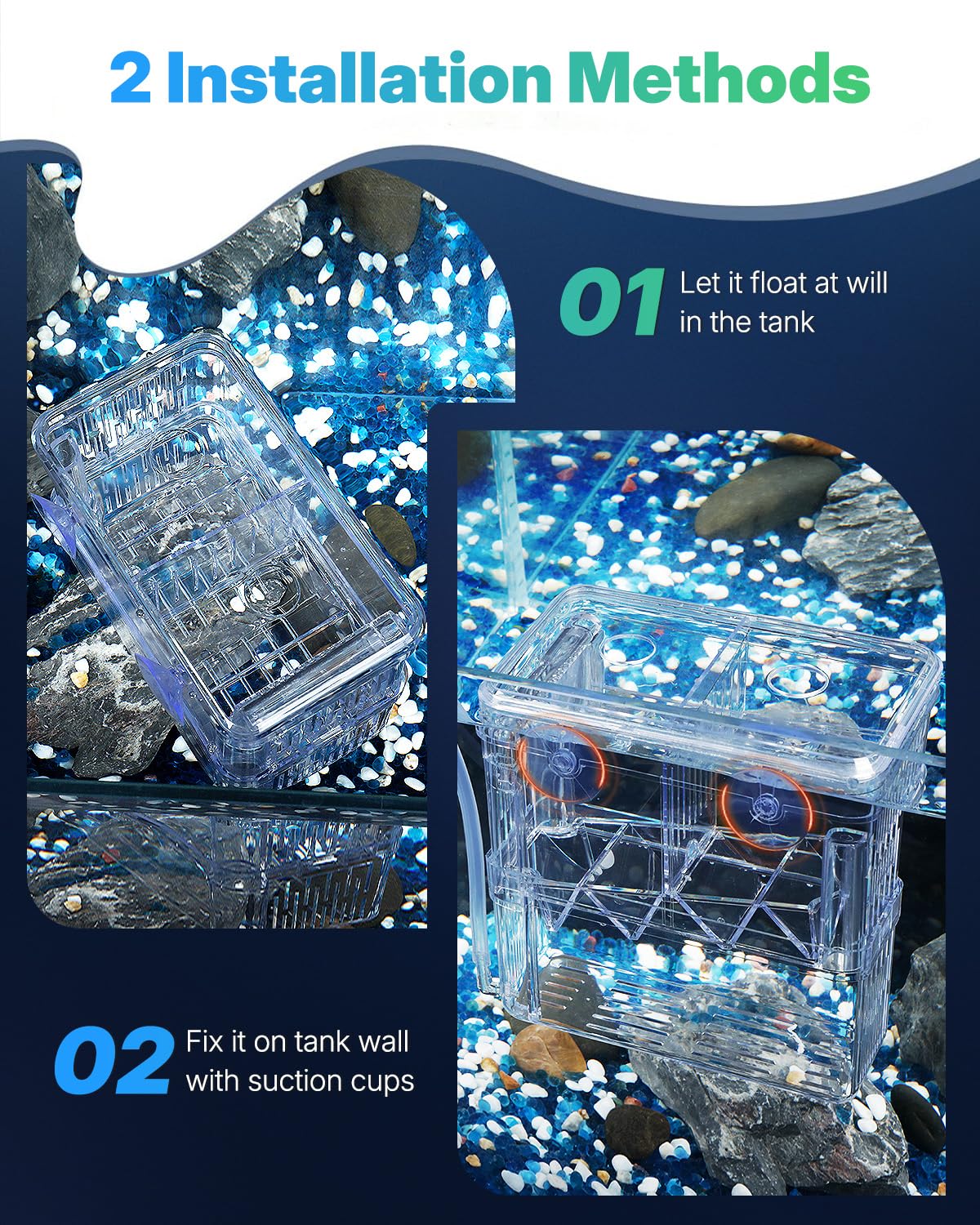 Pawfly Caja de cría para Acuario, Recipiente de plástico Transparente para Peces, incubadora para alevines, camarones, Betta, pez Payaso, Caja de Aislamiento Grande para Peces