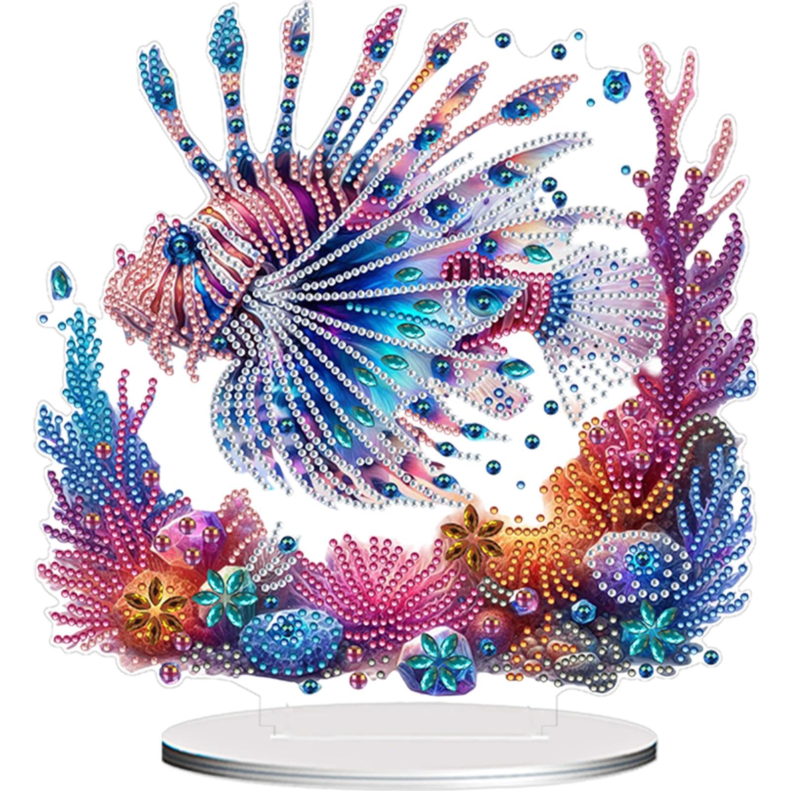 Acrylic Special Shape Unicorn Diamond Painting Tabletop Ornaments Kit Table Top Diamond Painting Ornament Kits Diamond Painting Desktop Ornaments Kit for Home Office Decor (LB279)