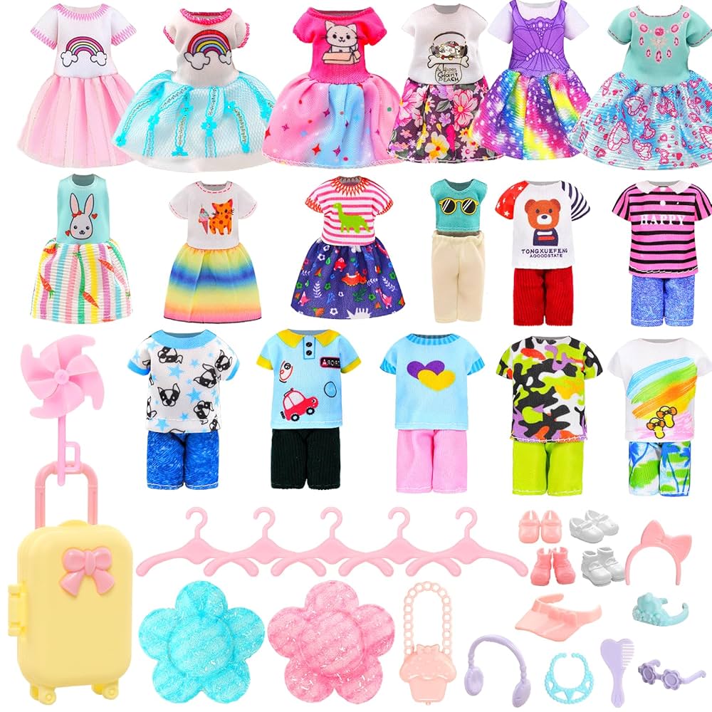 Labubu Party Favor Labubu Doll Clothes Set - Fisherman Hat & Overalls For 17cm Dolls (Style D) Labubu Doll Original