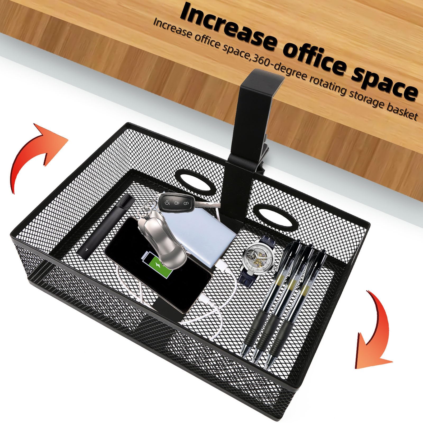 Berra De Organizador Escritorio Con Espaciosa Capacidad Multifuncional Y Canasta Para Suministros Oficina Y Artículos Personales Under Desk Organizer