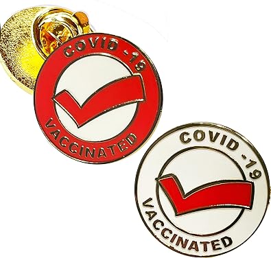 Vaccinated COVID-19 Coronavirus enamel Lapel Pin - Covid19 Badge gold plated pin - Brooch Vaccinated memorial for bag shirt