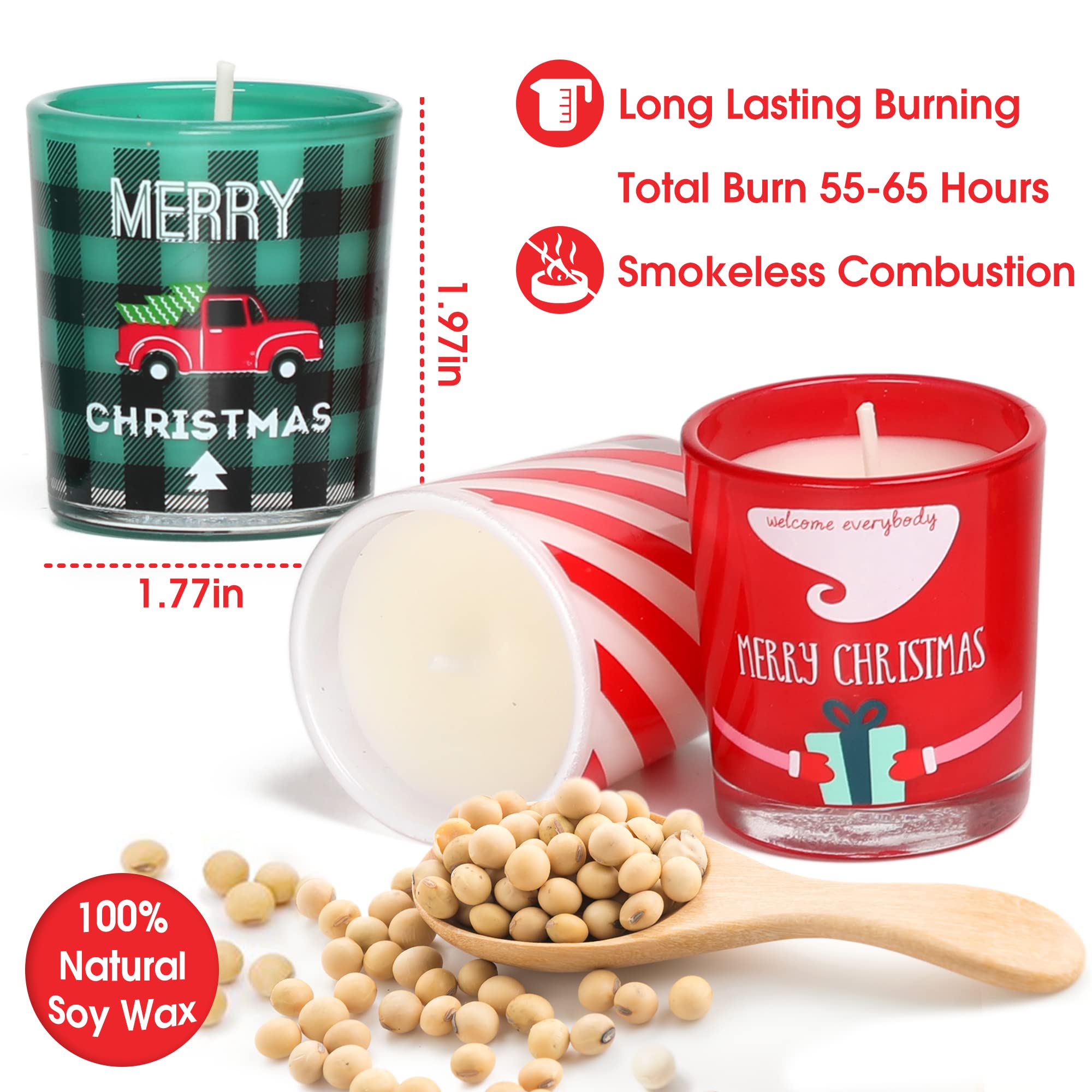 12 Days Christmas Scented Candles, Advent Calendar Candle Gift Sets, 12PCS 1oz Soy Candles, Christmas Candle Gift Set for Women - Image 3