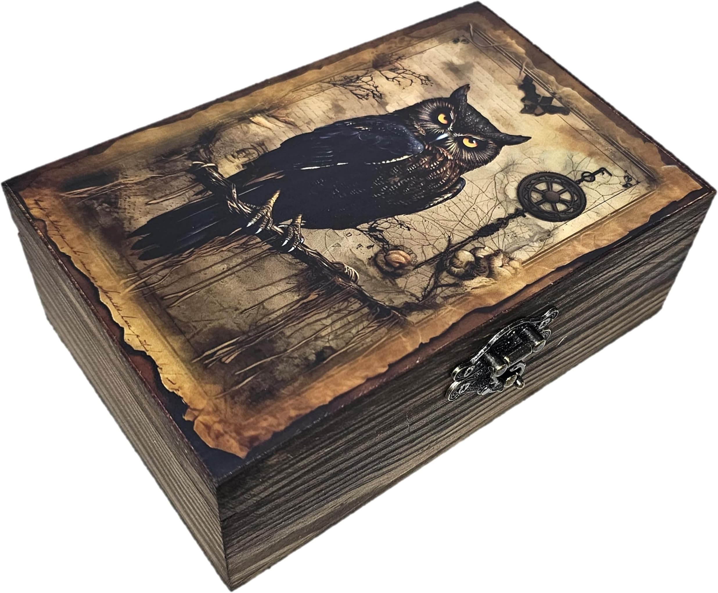 RK Collections Wooden Trinket Jewelry Boxes (Owl)