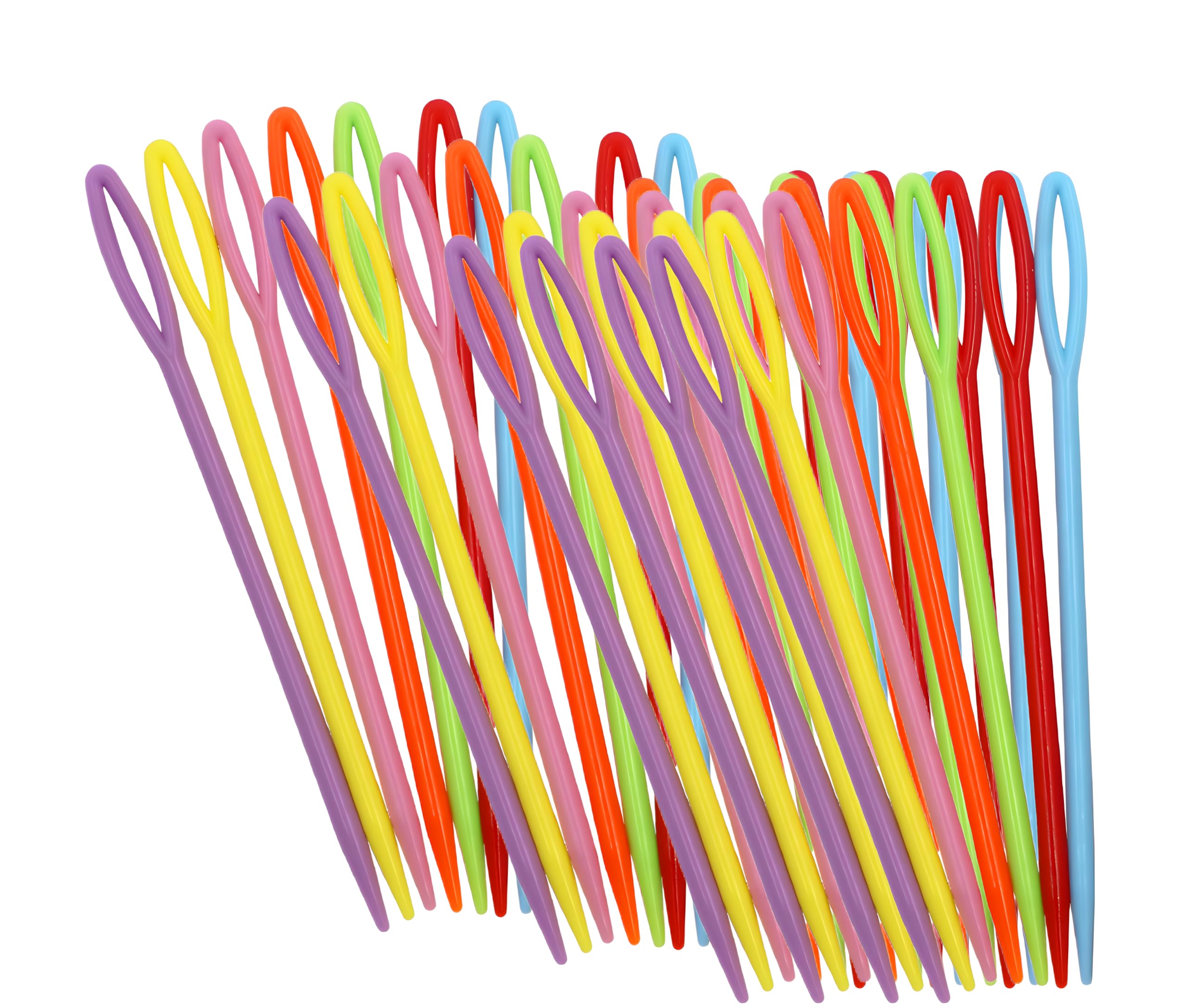 50pcs Plastic Sewing Needles, 9cm/3.5-Inch Plastic Needles for Yarn and Craft Plastic Embroidery Needle for DIY Sewing Handmade Crafts, Large Eye Plastic Yarn Needles-image-5