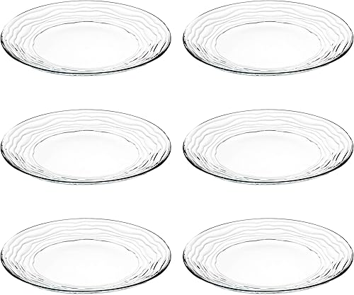 Barski - Europeo - Vidrio - Plato - Plato - Diseño Artístico - 11" Diámetro - Juego de 6 - Fabricado en Europa
