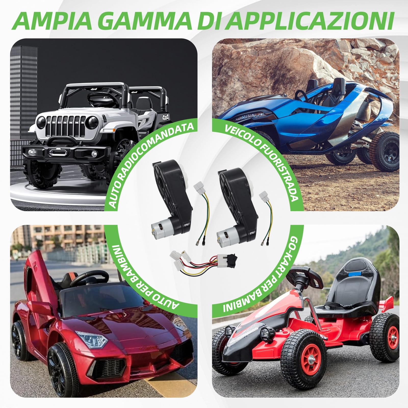 Motore elettrico ad alta velocità RS550 12V 160W 40000RPM 18A adatto per auto elettriche per bambini, pezzi di ricambio, confezione da 2