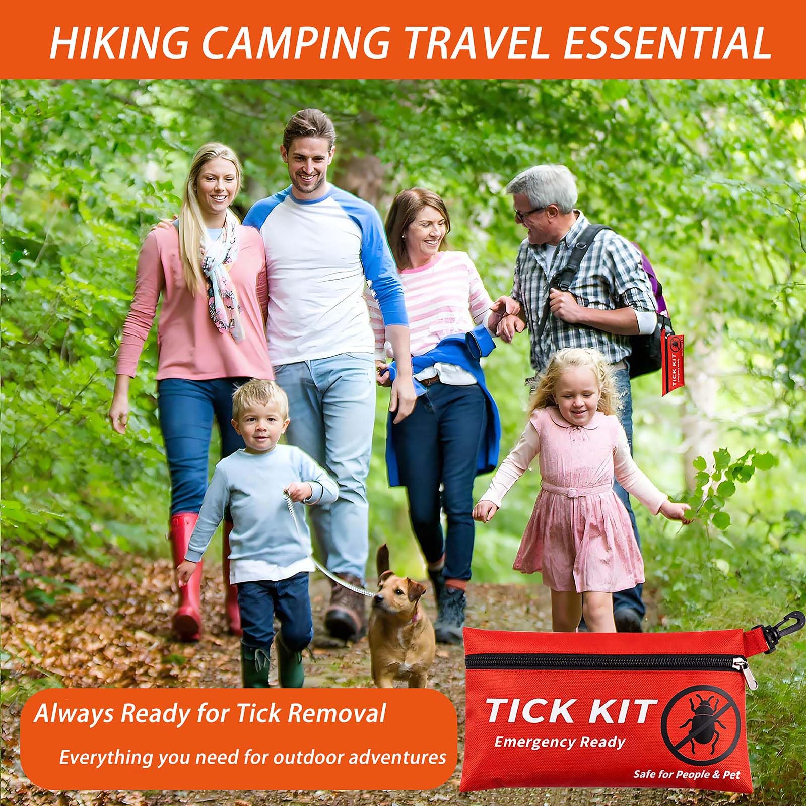 Premium Tick Remover Kit for Dogs Cats and Humans, 54-in-1 Tick Removal Tool Set with Stainless Steel Tweezers Hooks Comb and Puller, Portable Hiking Essentials with Water Resistant First Aid Case - image 7