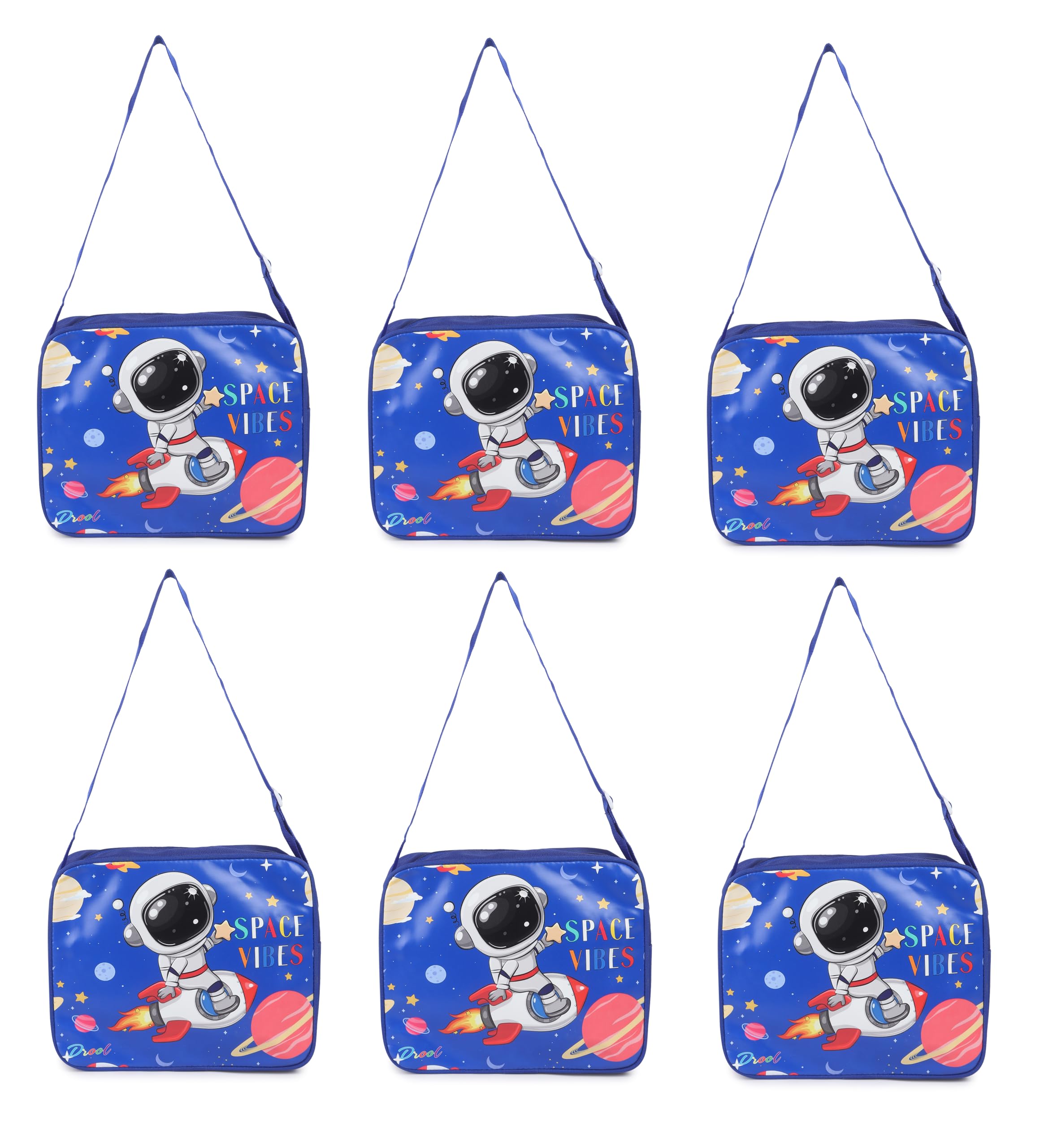JIADASpace Theme Birthday Return Gifts Sling Bags Picnic Bags Pack of 6