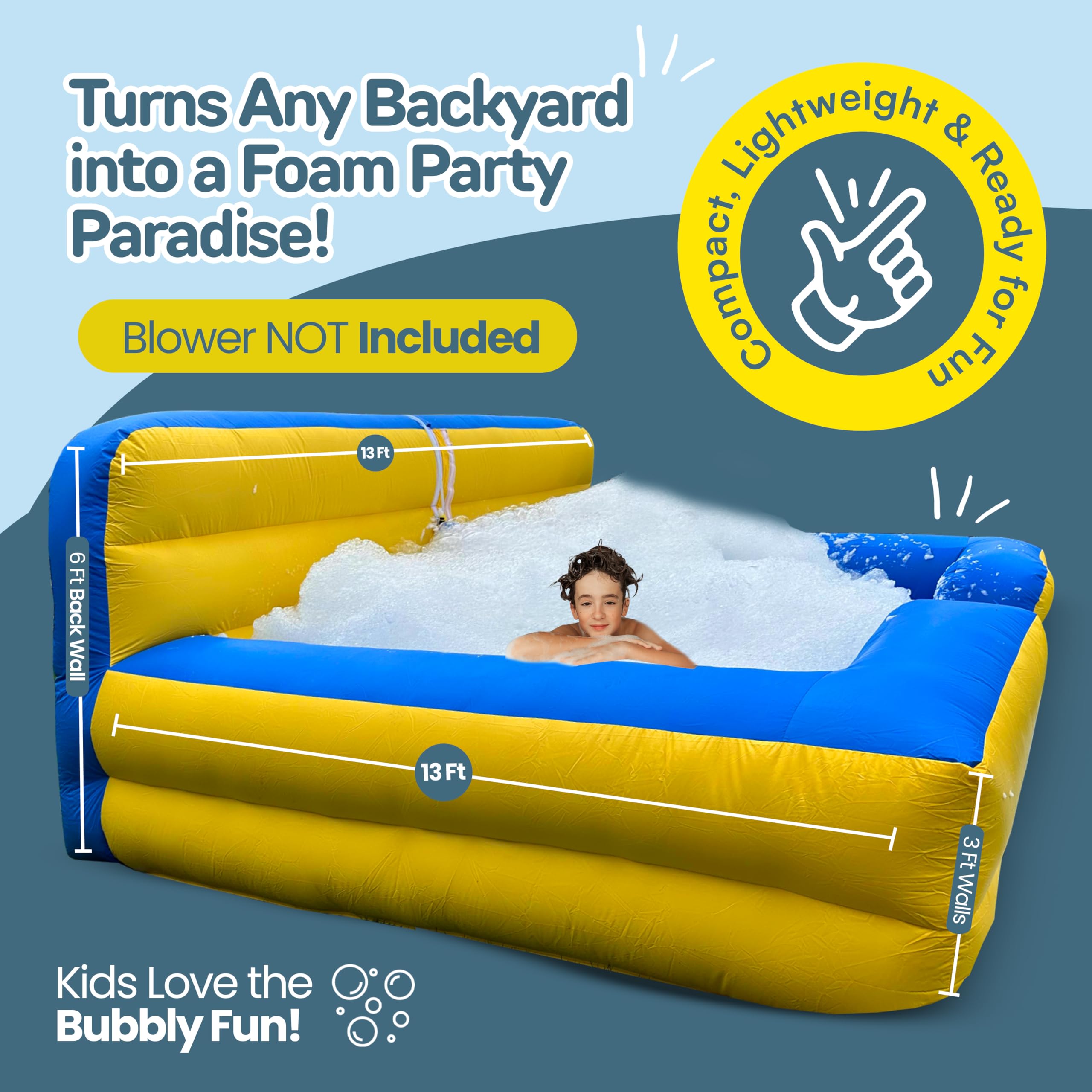 Tall Wall All in 1 Inflatable Foam Pit Without a Pump, Stand, or Foam Fan