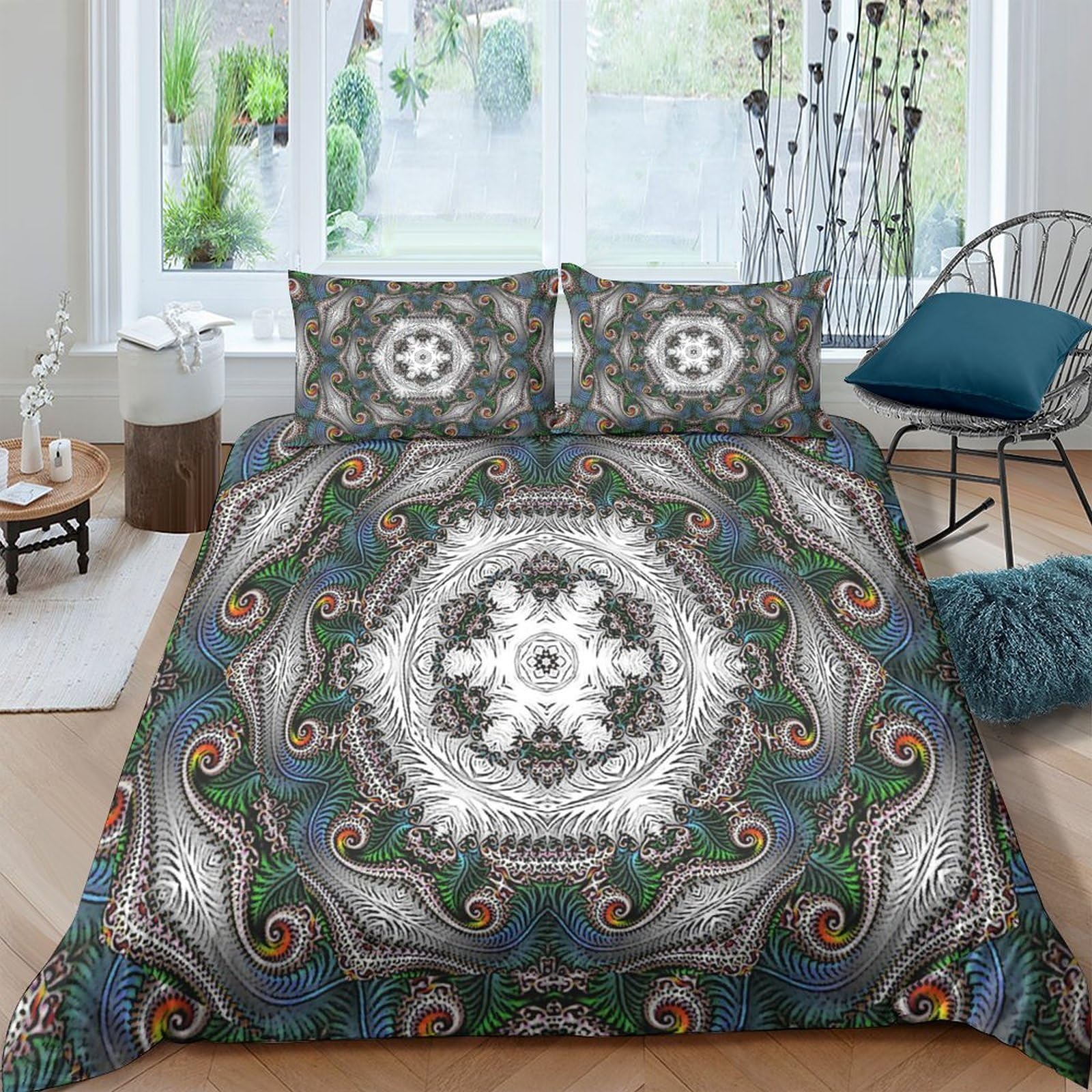 Paisley for Boys Girls 3D Print Duvet Cover Quilt Cover Comforter Covers Soft Microfiber Bedding Set with Pillow Cases with Zipper Closure 3 Pieces Double（200x200cm）