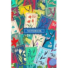 Notebook Risograph Stamp Flower Print Lined Journal Notebook, College Ruled Paper, 6 x 9 inches 8mm Ruled 60 Sheets/120 Pages, Journals for Study and ... Paperback Notebook/Journal, Composition Book