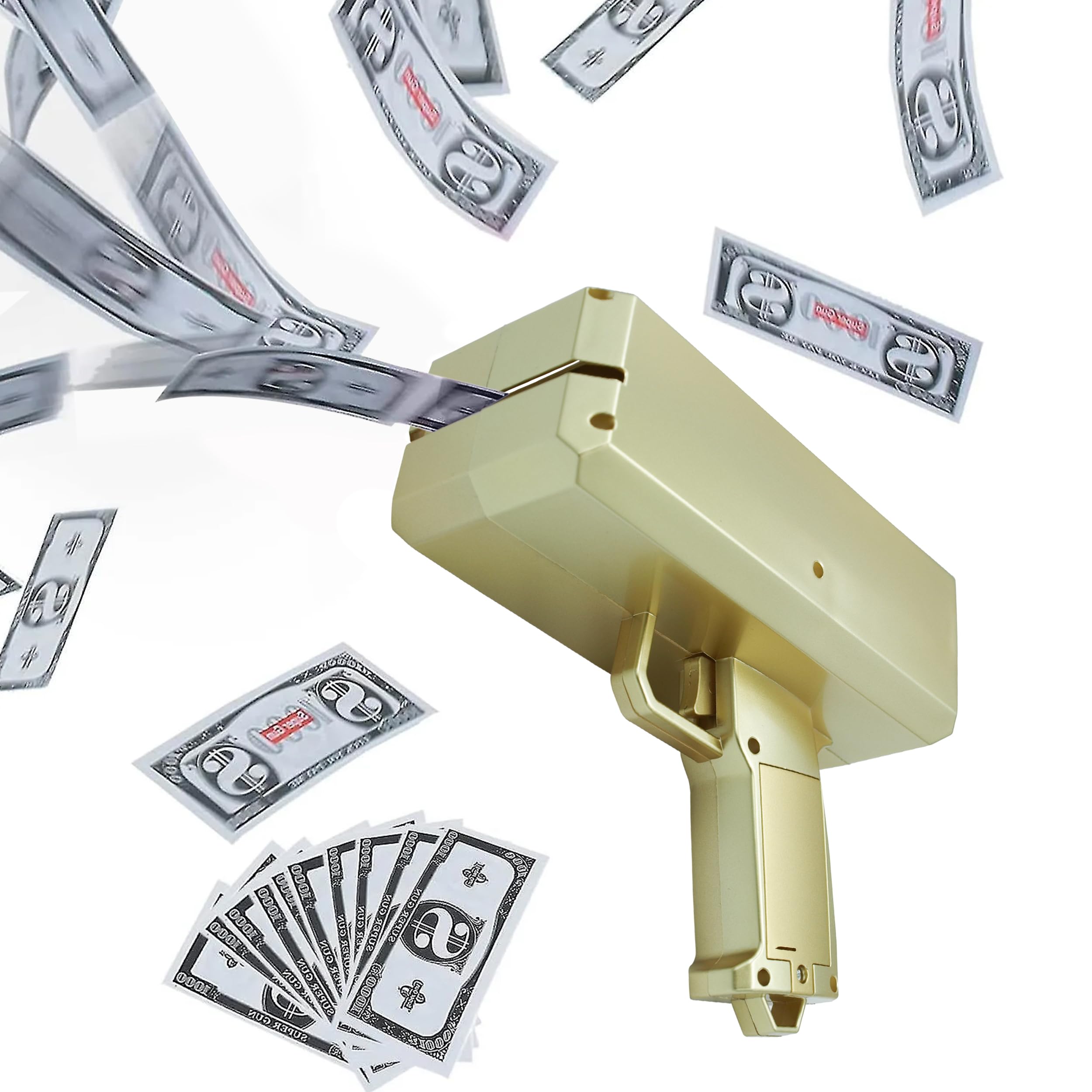 Money Gun Shooter in Gold with 100pcs Included for Parties Gifts Graduations Toys